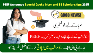 Good News PEEF Announce Special Quota Inter and BS Scholarships 2025 Apply Now